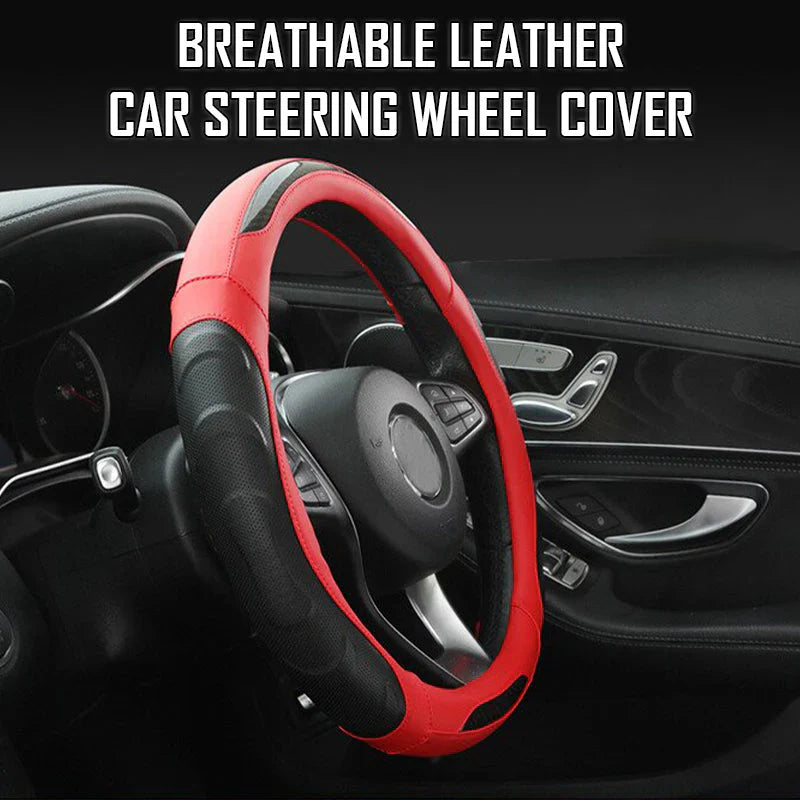 Car Steering Wheel Covers Universal Fit, Silaz Breathable Anti Slip Leather