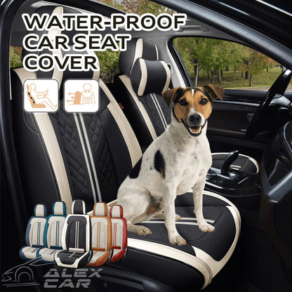 Zetas Car Seat Cushion Full Set Universal Waterproof Breathable Vehicle Leather Cover for Cars, SUV, Pick-up Truck