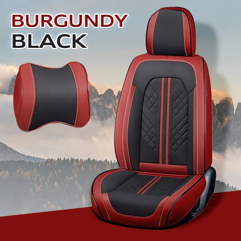 Zetas Car Seat Cushion Full Set Universal Waterproof Breathable Vehicle Leather Cover for Cars, SUV, Pick-up Truck